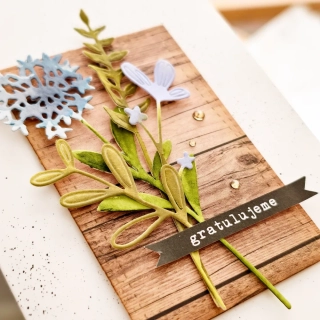 PŘÁNÍ K NAROZENINÁM - akvarelové kytičky na dřevě