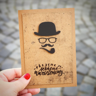 PŘÁNÍ K NAROZENINÁM PRO MUŽE - gentleman "Krásné narozeniny"