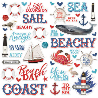 Simple Stories - SIMPLE VINTAGE SEAS Foam Stickers - 3D samolepky